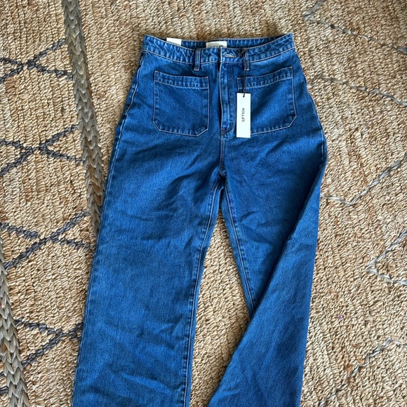 Rollas sailor Jean Ashley blue -  high rise wide leg med stone wash crop jeans - Picture 3 of 8